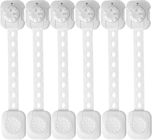 Fursafe&Q Child Safety Cabinet Proofing, Baby Cabinet Locks Adhesive Adjustable Child Safety Strap Locks Drawer Fridge Ovens Toilet Latches No Screws for Furniture Kitchen 6 Pack in Saudi Arabia