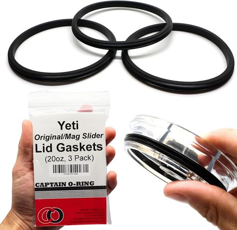 Captain O-Ring – Replacement Lid Seal Gaskets for Yeti Stainless Steel Insulated Tumbler Mugs (3 Pack) [20 oz Lid Size] in Saudi Arabia