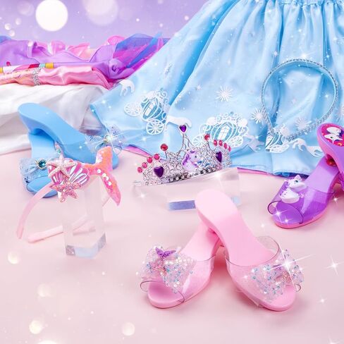 Meland Princess Dress Up for Girls 3-6, Dress Up Clothes for Girls with Princess Shoes Toy, Birthday Gift for Toddlers Girls in Kuwait