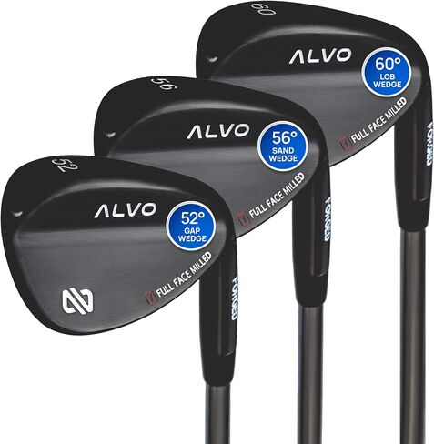 Premium Full Face Golf Wedges, Golf Wedge Set, 3 Wedges 52/56/60 Degree Wedge, Lob Wedge, Gap Wedge, Sand Wedge Golf Club for Men, Premium Grip, Right Hand in Saudi Arabia