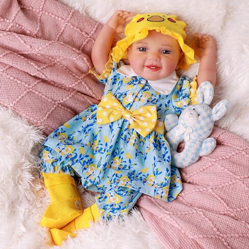 BABESIDE Lifelike Reborn Baby Dolls - Leen, 20-Inch Soft Body Realistic-Newborn Smile Baby Girl Doll Poseable Real Life Baby Dolls with Toy Accessories Set for Kids Age 3+ in Saudi Arabia