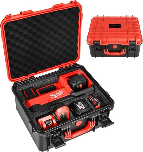 Air Compressor Waterproof Hard Case Compatible with Milwaukee M18 Inflator 2848-20, Air Pump Carrying Bag for Milwaukee Tools, Storage Holder for Battery Pack 18V 3.0 to 9.0 Ah - Black in Saudi Arabia