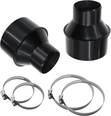 4" to 2-1/2" Hose Cone Reducer Attachment for Dust Hoses and Dust Collection Systems, Dust Collection Reducer Fitting with 2 Stainless Steel Clamps in Saudi Arabia