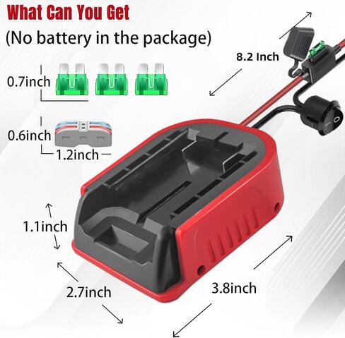 EID 2 Pack for Power Wheel Battery Adapter Fit for Craftsman 20V V20 Battery with Wire Connector, 14 Gauge Wire, 30Amp Fuse and Switch Button, DIY for Rc Car, Robotics, Rc Truck, and Work Lights in Saudi Arabia