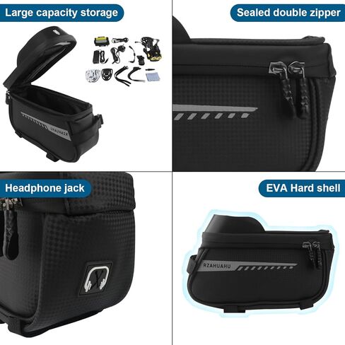 Bike Phone Handlebar Bag Holder Bike Phone Holder Waterproof Bike Bag with Sun-Visor Rain Cover, TPU Touch Screen, Handlebar Mount Bicycle Phone Front Frame Bag Bike Phone Mount for Bike in Saudi Arabia