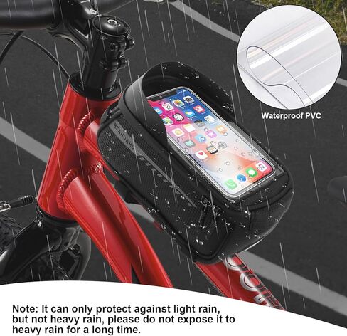 Bike Phone Handlebar Bag Holder Bike Phone Holder Waterproof Bike Bag with Sun-Visor Rain Cover, TPU Touch Screen, Handlebar Mount Bicycle Phone Front Frame Bag Bike Phone Mount for Bike in Saudi Arabia