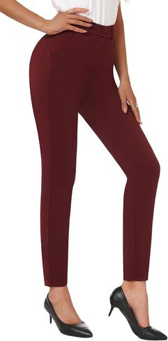 iChosy Women's High Waist Skinny Comfy Stretchy Work Pants with Pockets in Kuwait