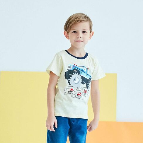 HowJoJo Boys Long Sleeve Cotton T-Shirts Monster Truck Shirt Graphic Tees in Kuwait