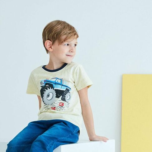 HowJoJo Boys Long Sleeve Cotton T-Shirts Monster Truck Shirt Graphic Tees in Kuwait