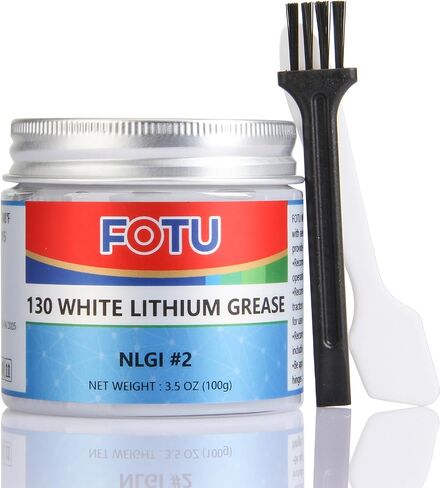 FOTU 130 White Lithium Grease - High Performance Lubricant for All Your Mechanical Needs - 100% Pure & Long - Lasting - Ideal for Bearings, Chains, Garage Door Hinges, Windows Tracks (3.5 Oz, 2-Pack) in Kuwait