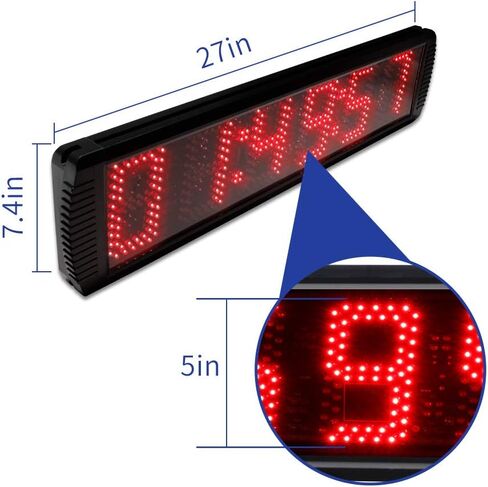 ساعة سباق GANXIN المحمولة مقاس 5 بوصات عالية 6 أرقام LED مع حامل ثلاثي للأحداث الجارية، ومؤقت سباق رقمي للعد التنازلي/الأعلى، وساعة في الوقت الحقيقي 12/24 ساعة، وساعة إيقاف عن طريق جهاز التحكم عن بعد، لون أحمر in Kuwait