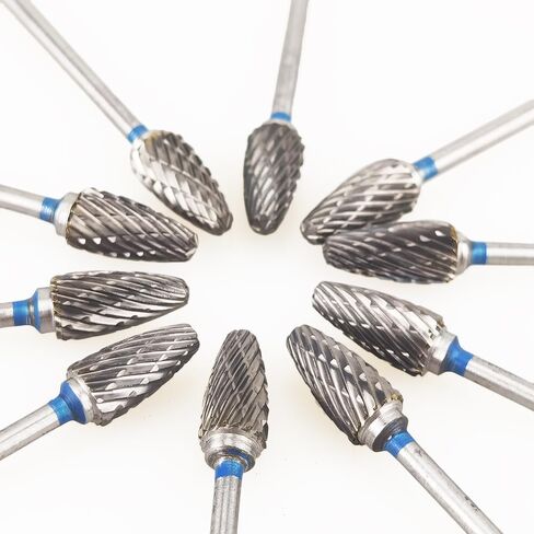 Airgoesin 10pcs HP Cutting Burs Drill Polisher Cutter Tungsten Carbide, 2.35mm Shaft Plaster Alloy Acrylic Polishing Cleaning in Kuwait
