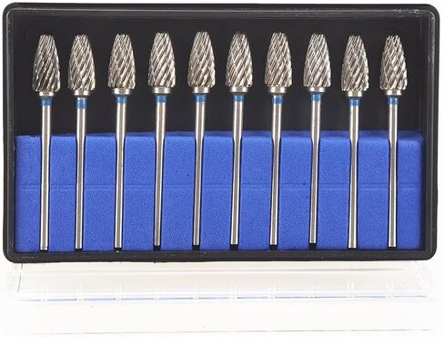 Airgoesin 10pcs HP Cutting Burs Drill Polisher Cutter Tungsten Carbide, 2.35mm Shaft Plaster Alloy Acrylic Polishing Cleaning in Kuwait