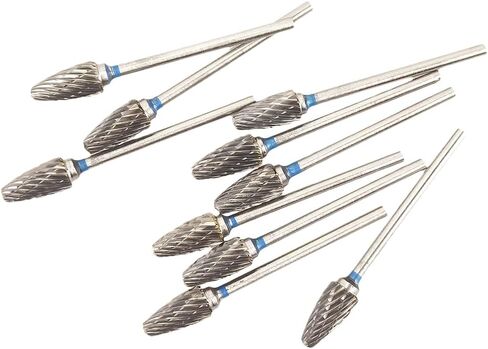 Airgoesin 10pcs HP Cutting Burs Drill Polisher Cutter Tungsten Carbide, 2.35mm Shaft Plaster Alloy Acrylic Polishing Cleaning in Kuwait