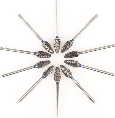 Airgoesin 10pcs HP Cutting Burs Drill Polisher Cutter Tungsten Carbide, 2.35mm Shaft Plaster Alloy Acrylic Polishing Cleaning in Kuwait