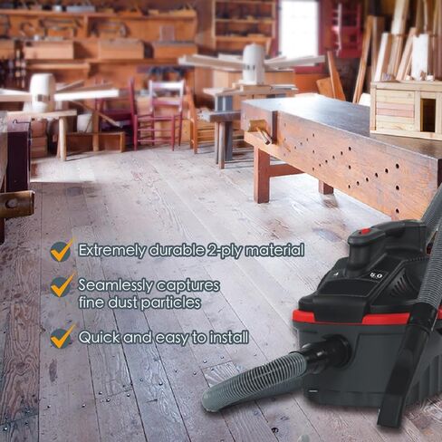 أكياس مكنسة كهربائية POWERTEC Shop 12PK لأكياس فراغ Ridgid VF3502 23743، أكياس فلتر بديلة لـ Ridgid RT1200، 1610RV 12-16 جالون أكياس جمع الغبار الرطبة/الجافة، تسوق ملحقات المكنسة الكهربائية لـ Ridgid in Saudi Arabia