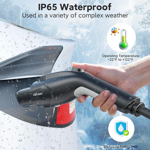 J1772 to Tesla Charging Adapter - EVDANCE Tesla Charger Adapter for Tesla Model 3 Y S X Charging Adapter 80 Amp/ 240VAC [Safety Certified] Portable Outdoor SAE J1772 EV Adapter for Tesla Owner Only in Kuwait