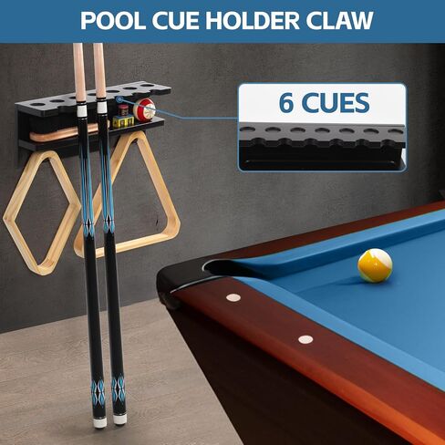Pool Stick Holder Wall Mount, Pool Cue Rack, Ping Pong Paddle Holder, Dart Holder 3-IN-1,100% Solid Wood Billiard Cue Racks,12 Steel/Soft Tip Darts and Table Tennis Accessories for Man Cave in Saudi Arabia