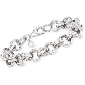 Ross-Simons Italian Sterling Silver Double Rolo-Link Bracelet. 8.5 inches