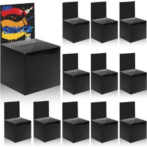 12 Pack White Raffle Ticket Box Donation Ballot Box Cardboard Box with Slot for Ticket Charity Box Suggestion Box for Collecting Business Card Voting Contest, 6 x 6 x 6 Inches in Kuwait