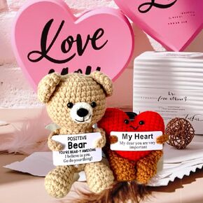 Funny Positive Crochet Animal Set, 3PCS Cute Knitted Dolls - Shark, Turtle, Octopus with Pocket Hug Token, Greeting Card, and Keychain - Handmade Emotional Support Gift for Women, Men, Friend