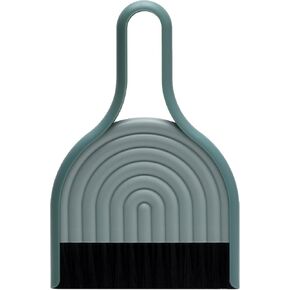 PELEG DESIGN Mini Mustache Dustpan and Brush Set, Black and White, Plastic Handle, Ideal for Cleaning Tablets, Desks, Cars, Kids, Pets in Kuwait