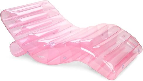 FUNBOY عملاق قابل للنفخ فاخر من الزجاج البحري الأخضر كرسي استرخاء، كرسي حمام السباحة يطفو للبالغين، مادة خضراء شفافة من الزجاج البحري، مثالية لحفلة حمام السباحة الصيفية in Kuwait