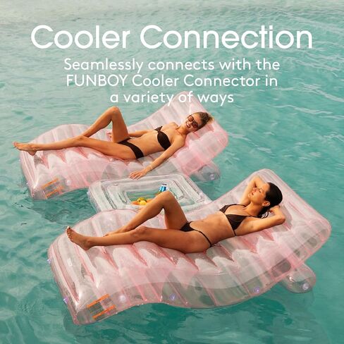 FUNBOY عملاق قابل للنفخ فاخر من الزجاج البحري الأخضر كرسي استرخاء، كرسي حمام السباحة يطفو للبالغين، مادة خضراء شفافة من الزجاج البحري، مثالية لحفلة حمام السباحة الصيفية in Kuwait