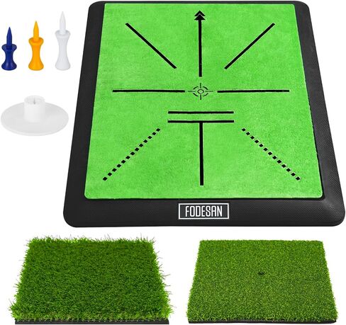 Golf Hitting Mat, Swing Path Feedback for Indoor/Outdoor Training, Replaceable Surface & 8 Foam Balls, Ideal for Men, Women, and Kids, 16"x12" in Saudi Arabia