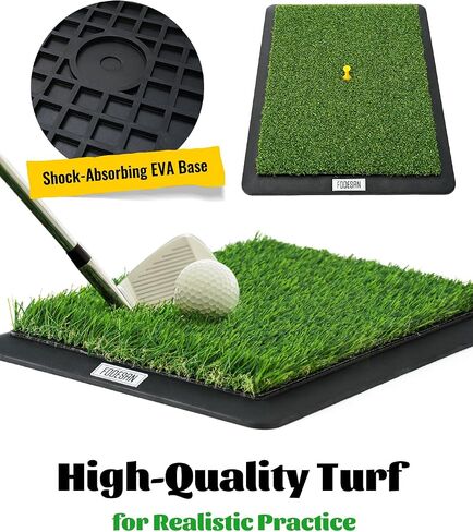 Golf Hitting Mat, Swing Path Feedback for Indoor/Outdoor Training, Replaceable Surface & 8 Foam Balls, Ideal for Men, Women, and Kids, 16"x12" in Saudi Arabia