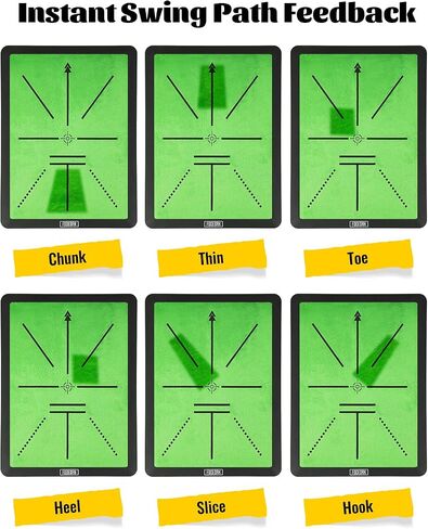 Golf Hitting Mat, Swing Path Feedback for Indoor/Outdoor Training, Replaceable Surface & 8 Foam Balls, Ideal for Men, Women, and Kids, 16"x12" in Saudi Arabia