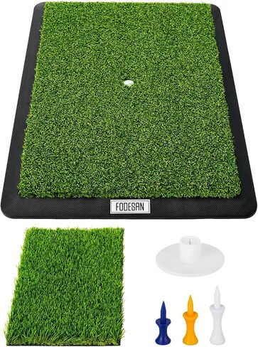 Golf Hitting Mat, Swing Path Feedback for Indoor/Outdoor Training, Replaceable Surface & 8 Foam Balls, Ideal for Men, Women, and Kids, 16"x12" in Saudi Arabia