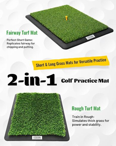 Golf Hitting Mat, Swing Path Feedback for Indoor/Outdoor Training, Replaceable Surface & 8 Foam Balls, Ideal for Men, Women, and Kids, 16"x12" in Saudi Arabia