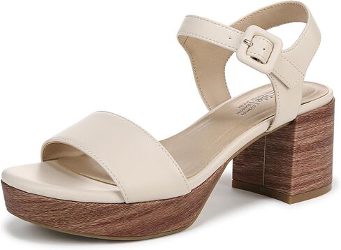 LifeStride Womens Rhythmn Platform Block Heel Sandals Platino Gold Metallic 7.5 M in Saudi Arabia