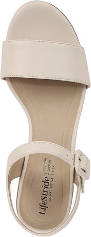 LifeStride Womens Rhythmn Platform Block Heel Sandals Platino Gold Metallic 7.5 M in Saudi Arabia