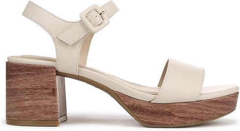 LifeStride Womens Rhythmn Platform Block Heel Sandals Platino Gold Metallic 7.5 M in Saudi Arabia