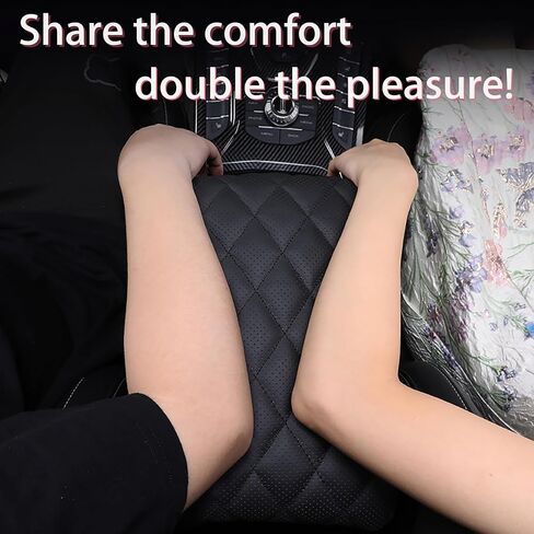 Car Center Console Cover pad Genuine Cowhide Leather,Black Armrest Box mat, Vehicle Arm Rest Cushion Protector,Memory Foam true cow Leather,Consoles Hand Rest Pillow(sizeA 12 x 6.3 x 2.2 inch) in Saudi Arabia