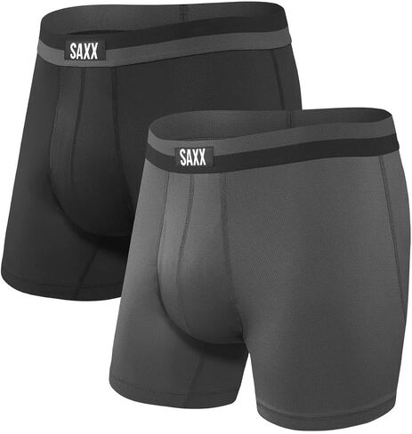 ملابس داخلية للرجال من SAXX - سراويل داخلية شبكية رياضية مع دعم جراب مدمج - سراويل داخلية للتمرين، عبوة من قطعتين، أسود Digi DNA/جرافيت، مقاس X-Large in Kuwait