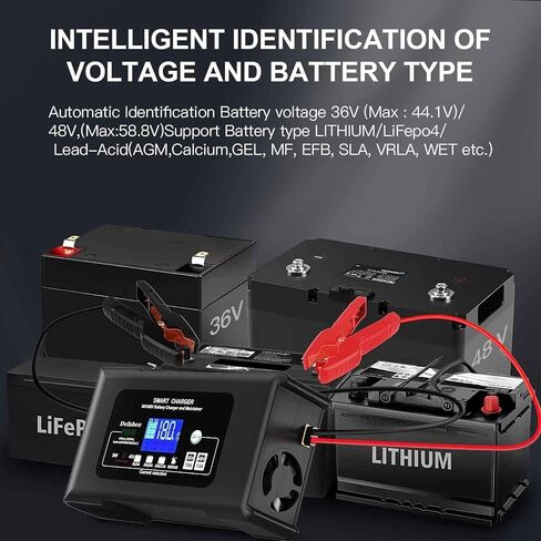 36 Volt Golf Cart Battery Charger, 36V18A and 48V13A Car Trickle Battery Charger, 18-Amp Smart Charger, Lithium LiFePO4, Lead-Acid AGM/Gel/SLA, EZGO, TXT, Car, Boat in Saudi Arabia