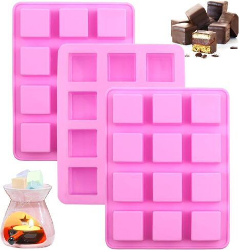 Wax Melt Molds Silicone,Chocolate Bar Mold for Stuffed Bar,Chocolate Candy Molds,Thick Silicone Candle Mold with 100pcs Storage Bags （2 Style） in Saudi Arabia