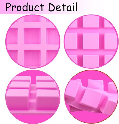 Wax Melt Molds Silicone,Chocolate Bar Mold for Stuffed Bar,Chocolate Candy Molds,Thick Silicone Candle Mold with 100pcs Storage Bags （2 Style） in Saudi Arabia