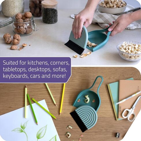 مجموعة فرشاة وفرشاة شارب صغيرة من PELEG DESIGN، باللونين الأسود والأبيض، مقبض بلاستيكي، مثالية لتنظيف الأجهزة اللوحية والمكاتب والسيارات والأطفال والحيوانات الأليفة in Kuwait