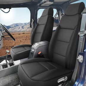GIANT PANDA Customized Full Set Car Seat Covers for Jeep Wrangler 4 Door JK Unlimited Sahara Sport Rubicon X 2008 2009 2010, Faux Leather - (Black)