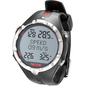 SEAC APNEA, Wrist Mount Computer for Freediving and Spearfishing,Black/red