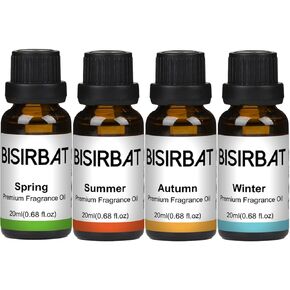 Fragrance Oil Set Seasonal - Blend Essential Oils for Diffusers for Home, for Candle Making, Soap Making, 20mlx4 Premium Essential Oil Set - Aromatherapy Oils - Spring, Summer, Fall, Winter