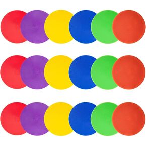 Aryjmz Spot Markers 18 Pcs 9 Inch 10 Inch Non Slip Rubber Floor Markers Flat Field Cones Poly Dots for Soccer Basketball Sports Speed Agility Training and Drills