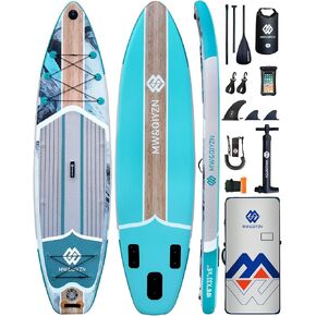 MW&QIYZN Inflatable Stand Up Paddle Boards,10.6 ft Inflatable Paddle Board for Adults, with Premium SUP Board Accessories Non-Slip Comfort Deck for Youth & Adults in Saudi Arabia