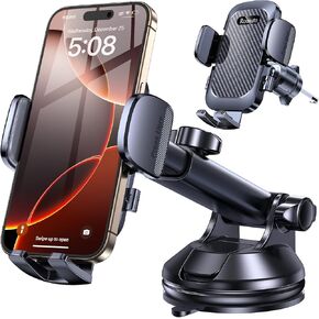 Phone Holders for Your Car [ Military-Grade Hook Clip ] Car Phone Holder Mount Vent [ 360 Rotation ] Hands Free Car Phone Mount, Air Vent Cell Phone Car Mount for iPhone 15 14 13 Pro Max Smartphone