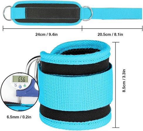 Ankle Straps Ankle Resistance Bands Wrist Cuffs Padded Straps Adjustable Fitness Glute Kickback D-Ring for Cable Machine Gym Foot Leg Training Brace Support 1 Pair in Saudi Arabia