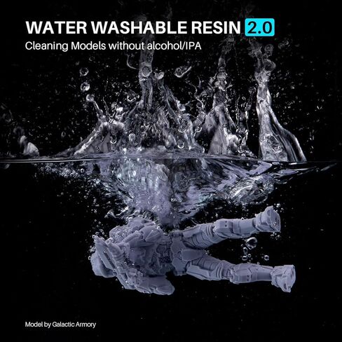 ELEGOO Water Washable 2.0 3D Printer Resin Grey 2KG, Low Shrinkage High Durability 395-405nm Fast Curing 3D Printing Liquid, High Strength and Toughness Resin for LCD/SLA/DLP Resin Printers in Kuwait